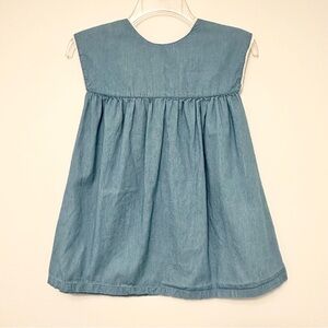 Petite Lucette Light Blue Verlaine Dress Cotton Denim Girls size 8 Lace Accent